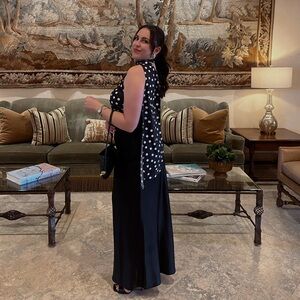 Black & White Polka Dot One-Shoulder Blouse Size L Trendy Date Night Brunch